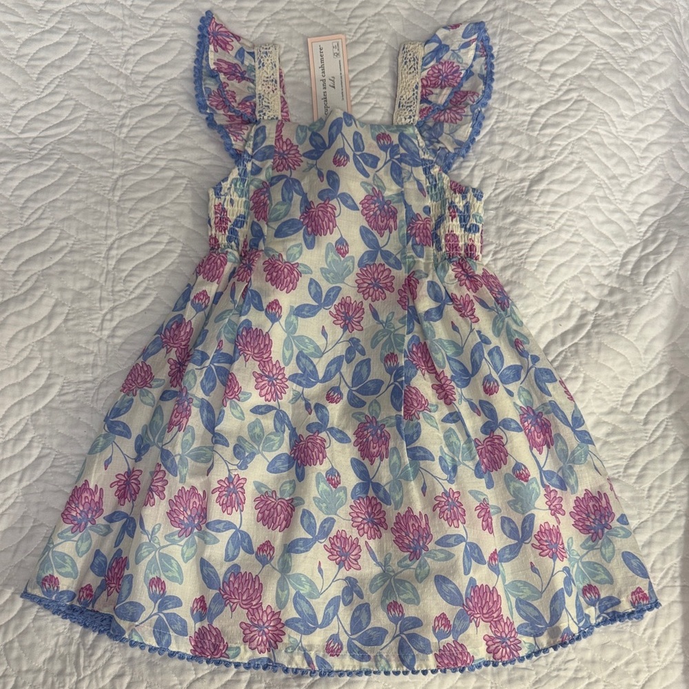 cupcakes & cashmere Pink and Blue Floral Kids Dress